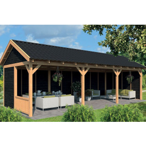 Tuindeco | Overkapping Hamar XL | Type 6 | Zwarte Wanden